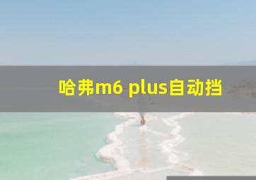 哈弗m6 plus自动挡